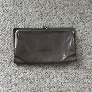 Gray Leather Clutch Wallet